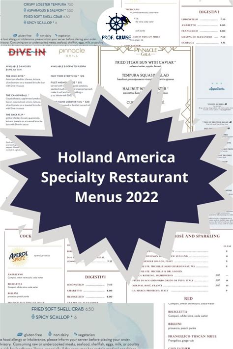 Four independent studies over the past 3 years found that our prices averaged 8. . Holland america menus 2022